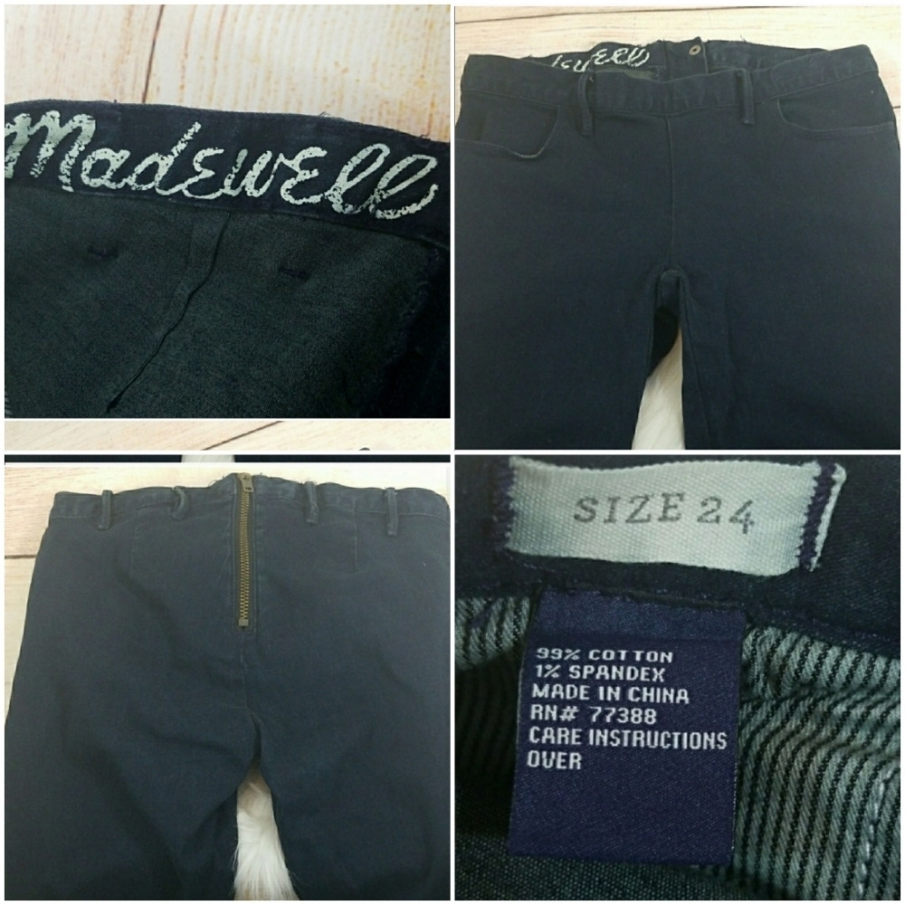RARE Madewell backwards zip up skinny jeans sz 24